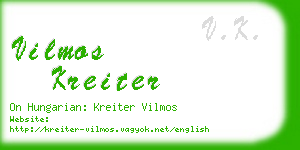 vilmos kreiter business card